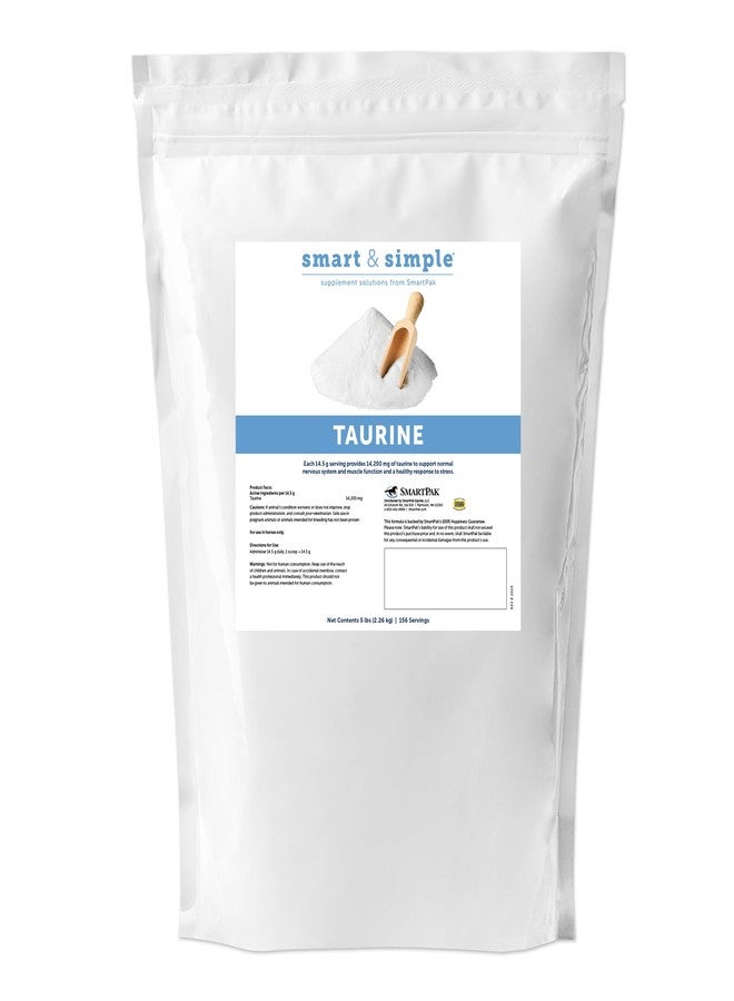 SmartEquine Smart & Simple Taurine Powder | Horse Supplements | 14,200 mg of Taurine for Horses | Supports Muscles External and Internal Structure | Supports a Calm Demeanor | 156 Servings | 5 lb - Image 1